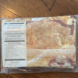 Vintage new in packaging Danville Evening Song Muslin Standard Pillowcases + One